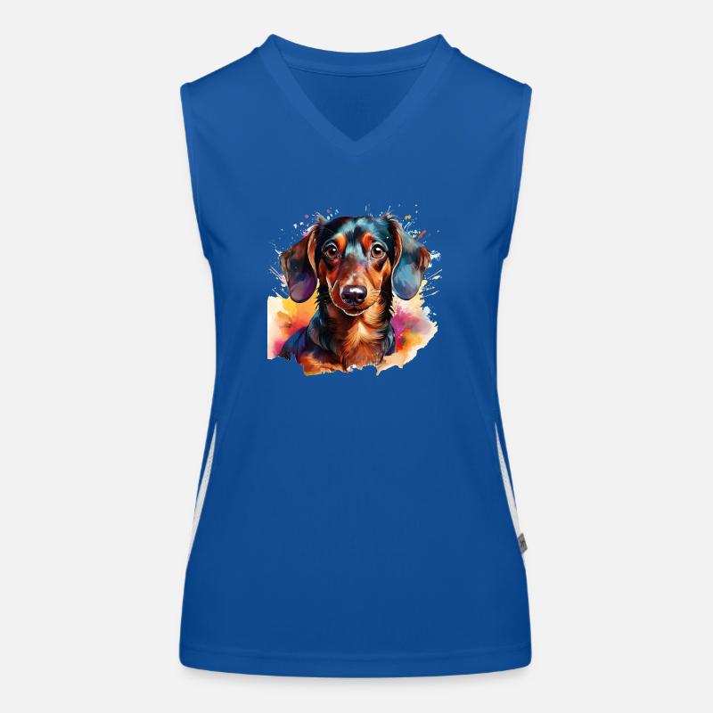 Dachshund Women's Functional Contrast Tank Top