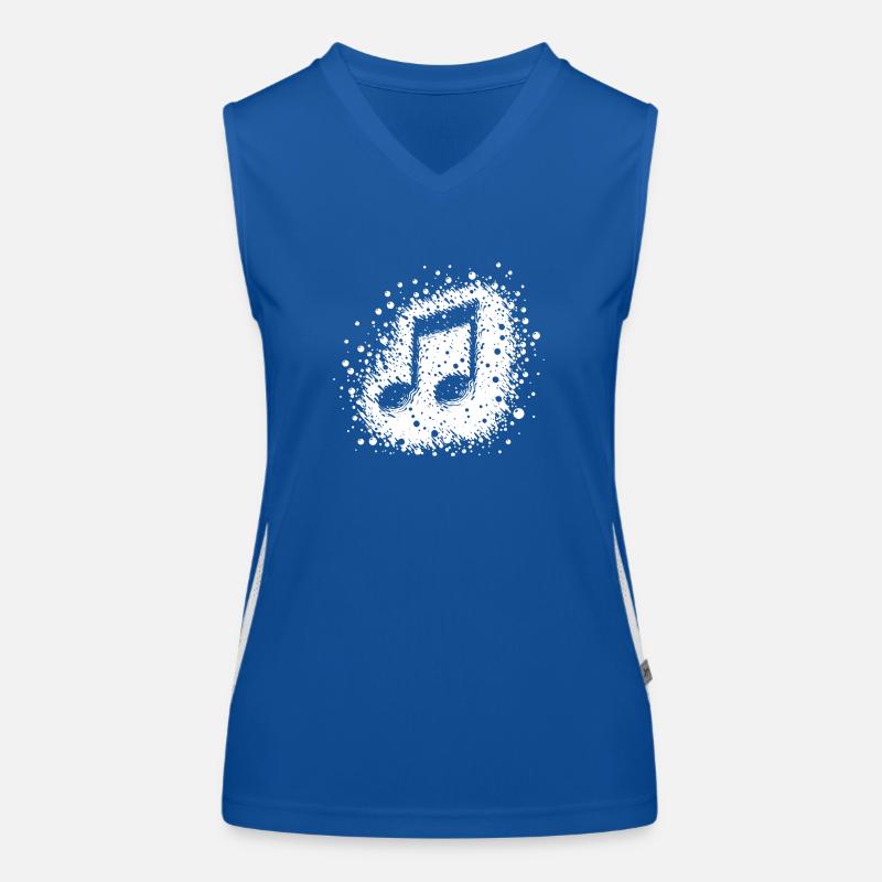 Bass music note hammers through the air Women's Functional Contrast Tank Top