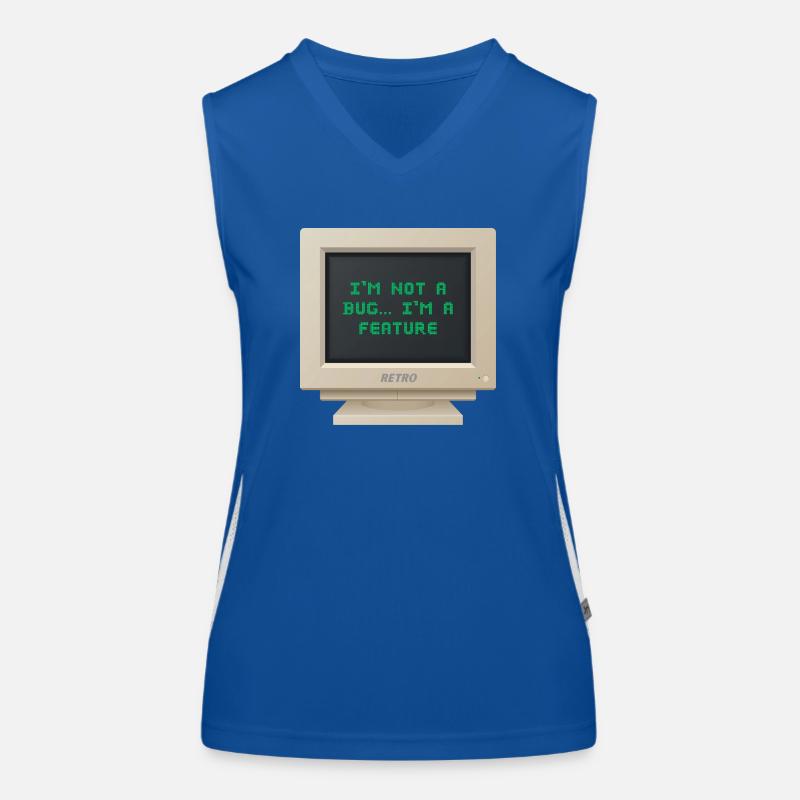 CRT Design - I am not a bug, I am a feature Women's Functional Contrast Tank Top