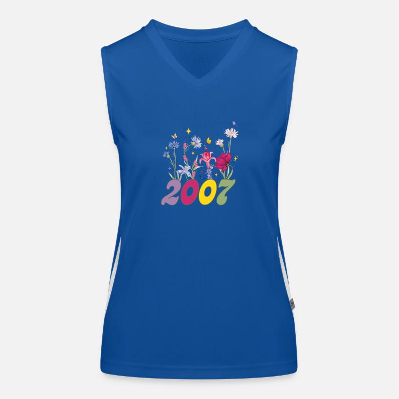 Year of birth 2007 wildflowers Women's Functional Contrast Tank Top