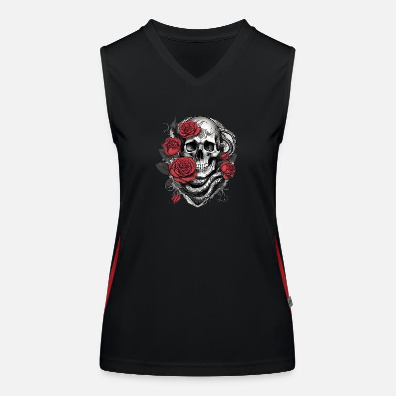 Skull Skull Rocker Horror Women's Functional Contrast Tank Top