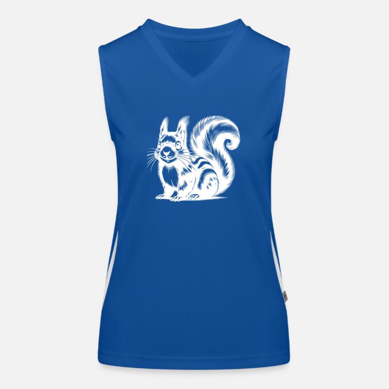 Realistic Squirrel Tattoo Drawing Women's Functional Contrast Tank Top