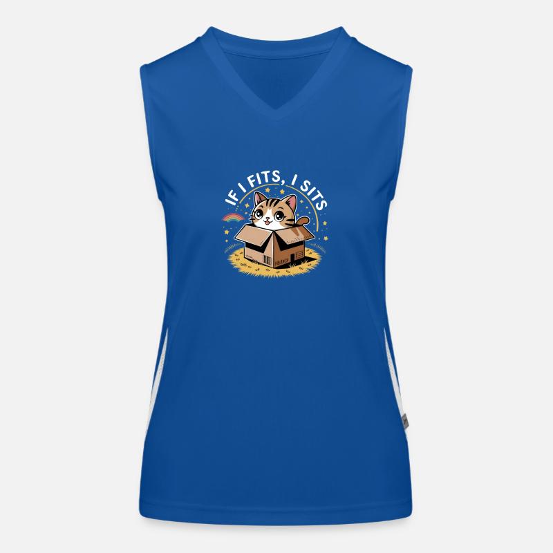 If I fits, I sits Women's Functional Contrast Tank Top