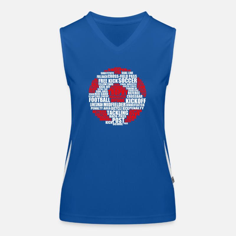 Fußball wordcloud Funktionelles Kontrast-Tank Top für Frauen