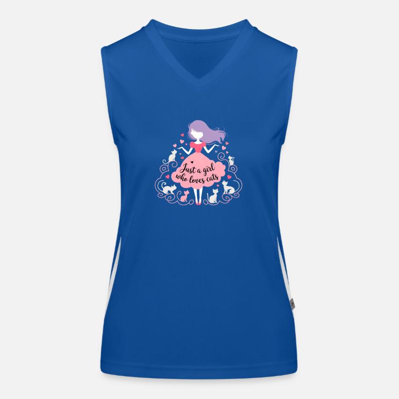 Nur ein Mädchen, das Katzen liebt Funktionelles Kontrast-Tank Top für Frauen