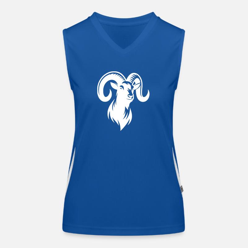 Bouc têtu avec d’énormes cornes Débardeur respirant contrasté Femme