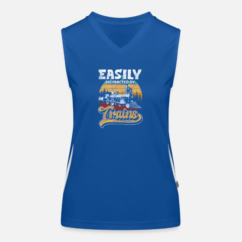 Model Railway Trains Women's Functional Contrast Tank Top