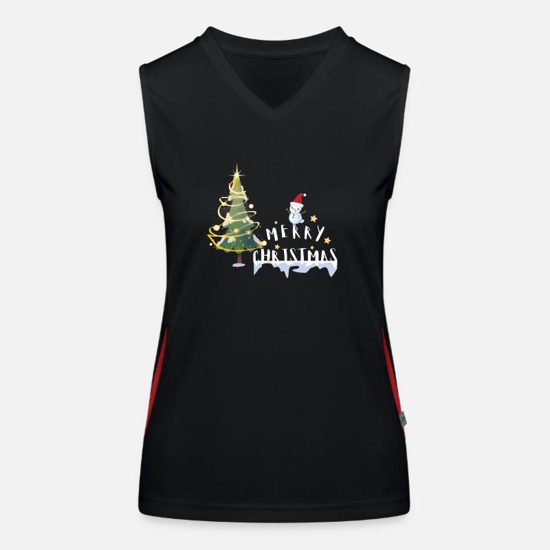 Christmas Tree - Women's Functional Contrast Tank Top - black/red