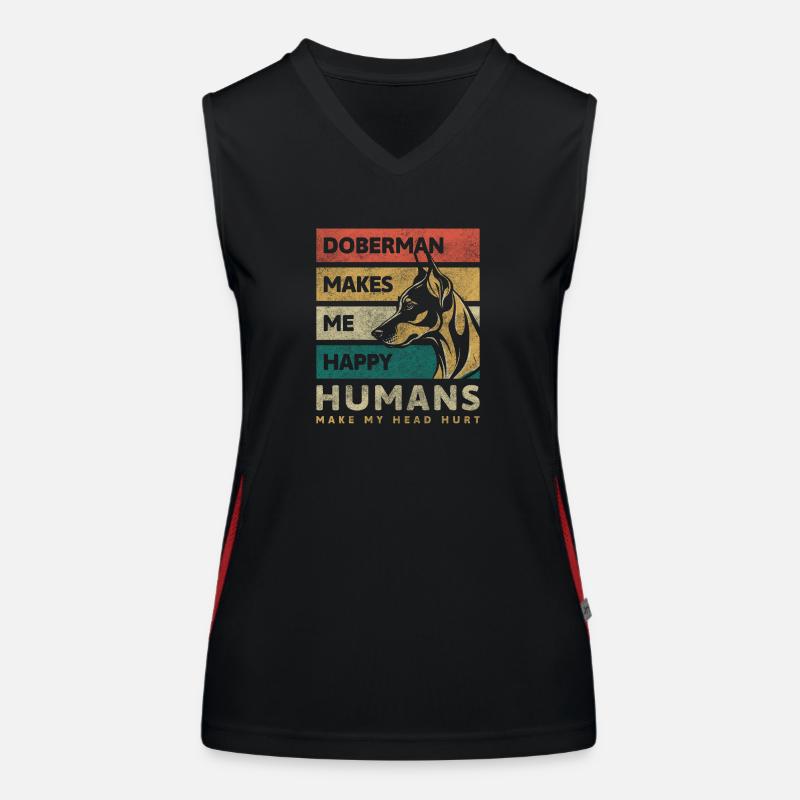 Dobermann Wachschutz Funktionelles Kontrast-Tank Top für Frauen