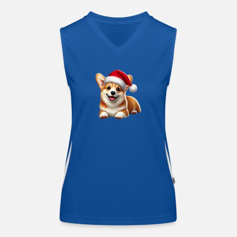 Corgi de Noël Débardeur respirant contrasté Femme