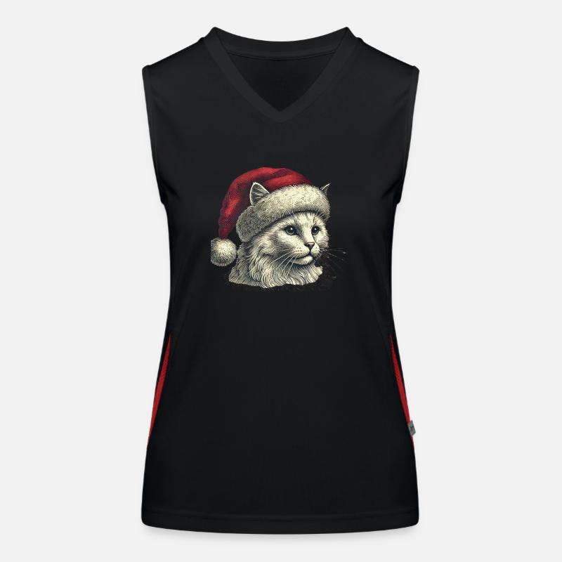 Chat de Noël Débardeur respirant contrasté Femme