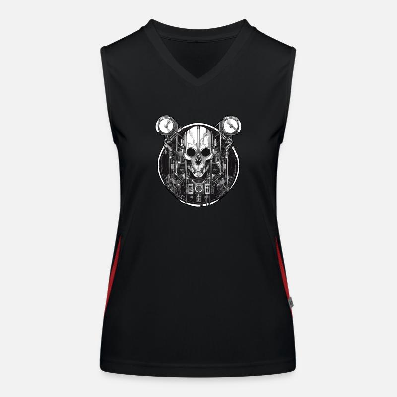 Musik Trance Vinyl Robotik Funktionelles Kontrast-Tank Top für Frauen