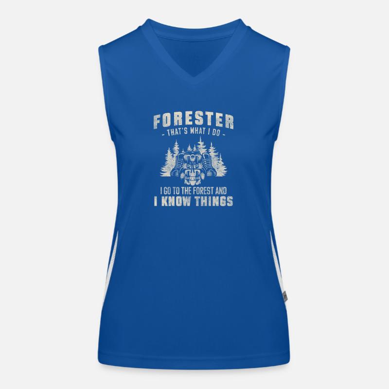 Forester Nature Conservation Protector Woodworker Women's Functional Contrast Tank Top