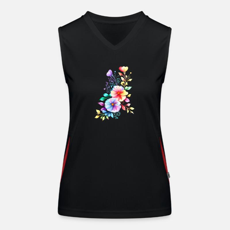 Regenbogen Bouquet Funktionelles Kontrast-Tank Top für Frauen