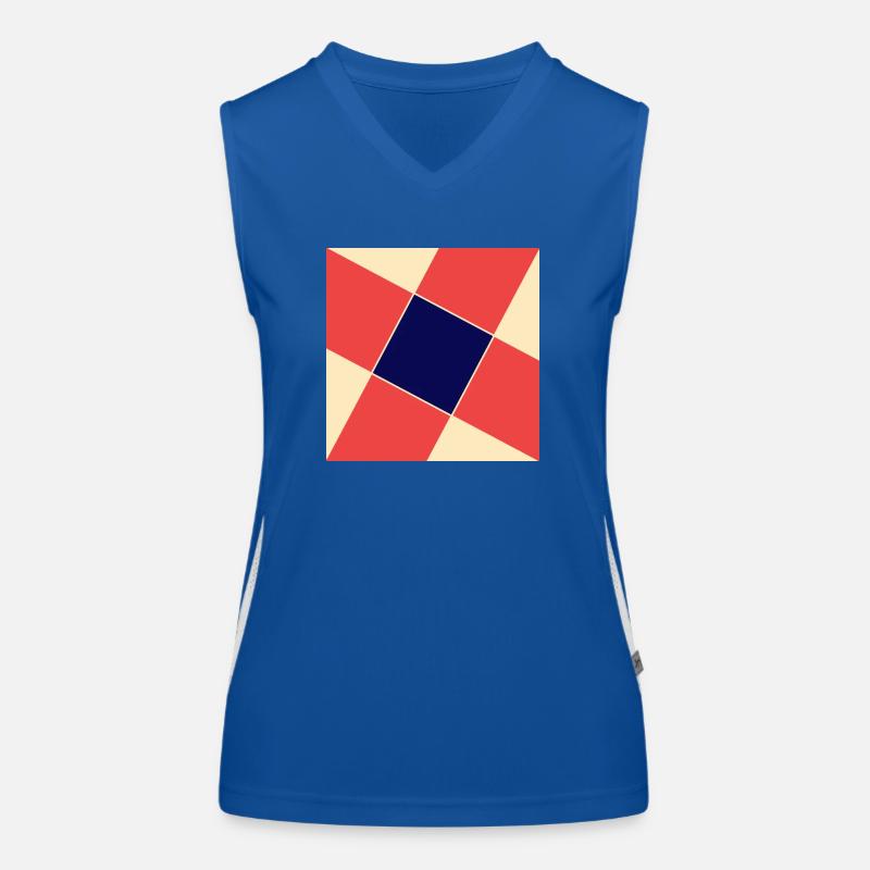 Multiple squares with different colors Women's Functional Contrast Tank Top