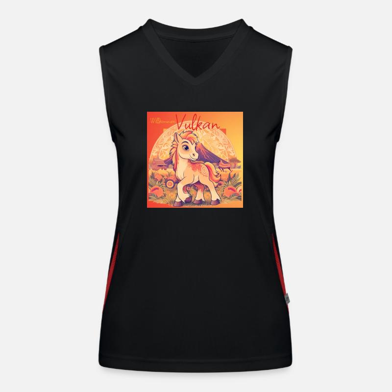 Vulkan ist da ! Funktionelles Kontrast-Tank Top für Frauen