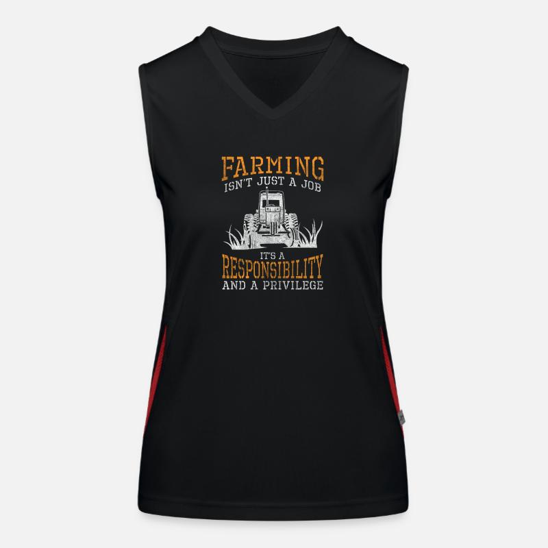 Bauer Bauernhof Mistgabel Berufung Funktionelles Kontrast-Tank Top für Frauen
