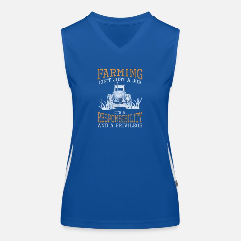 Bauer Bauernhof Mistgabel Berufung Funktionelles Kontrast-Tank Top für Frauen