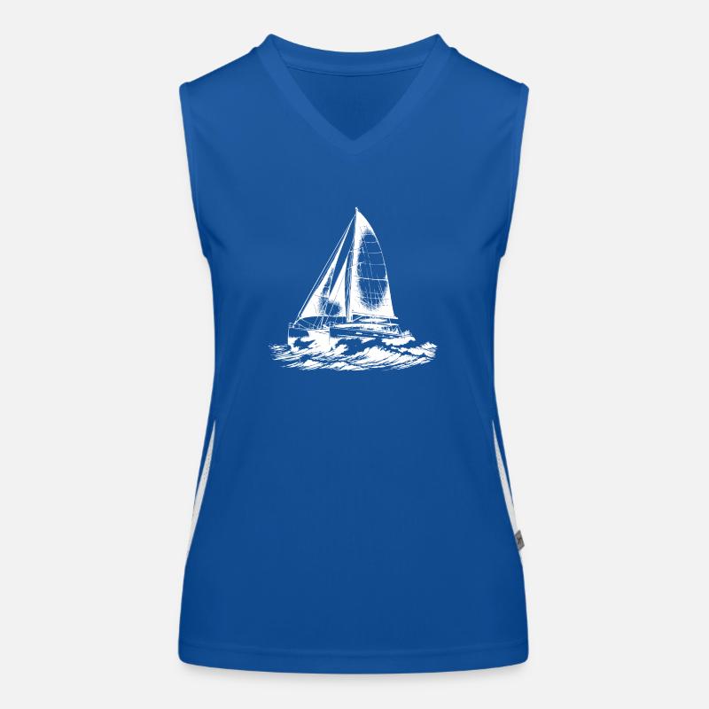 Catamaran chic dans les vagues sous voile vent Débardeur respirant contrasté Femme