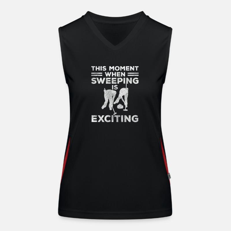 Curling Team Stöcke Funktionelles Kontrast-Tank Top für Frauen