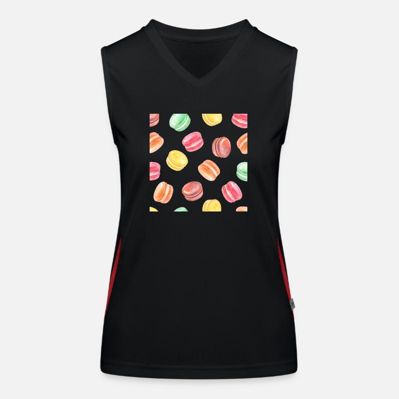 Colorful Macarons Pattern Women's Functional Contrast Tank Top