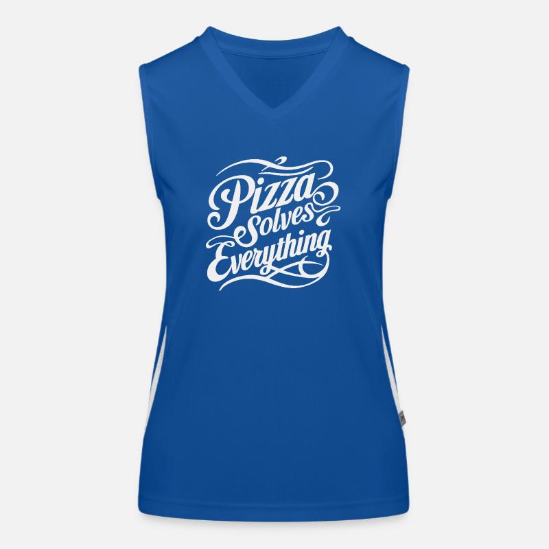 Pizza solves everything Women's Functional Contrast Tank Top