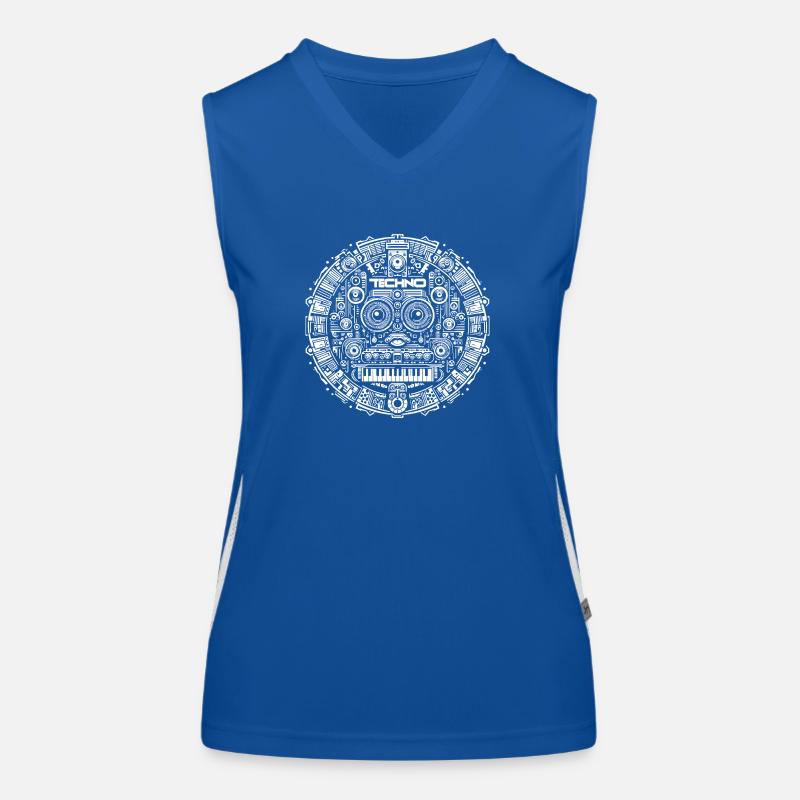 Techno Music Logo Funktionelles Kontrast-Tank Top für Frauen