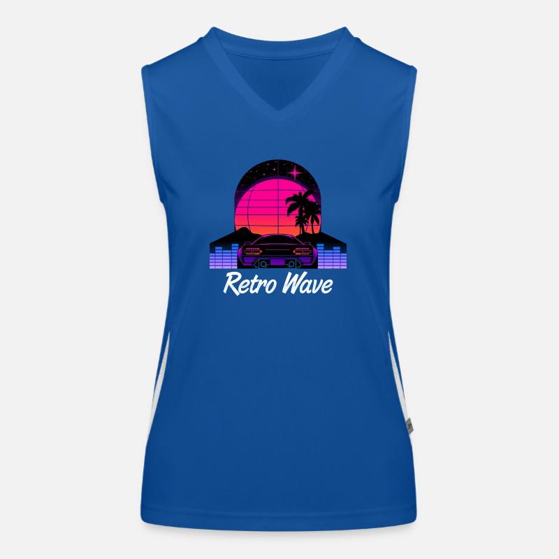 “Retro Wave” Synthwave desing Débardeur respirant contrasté Femme