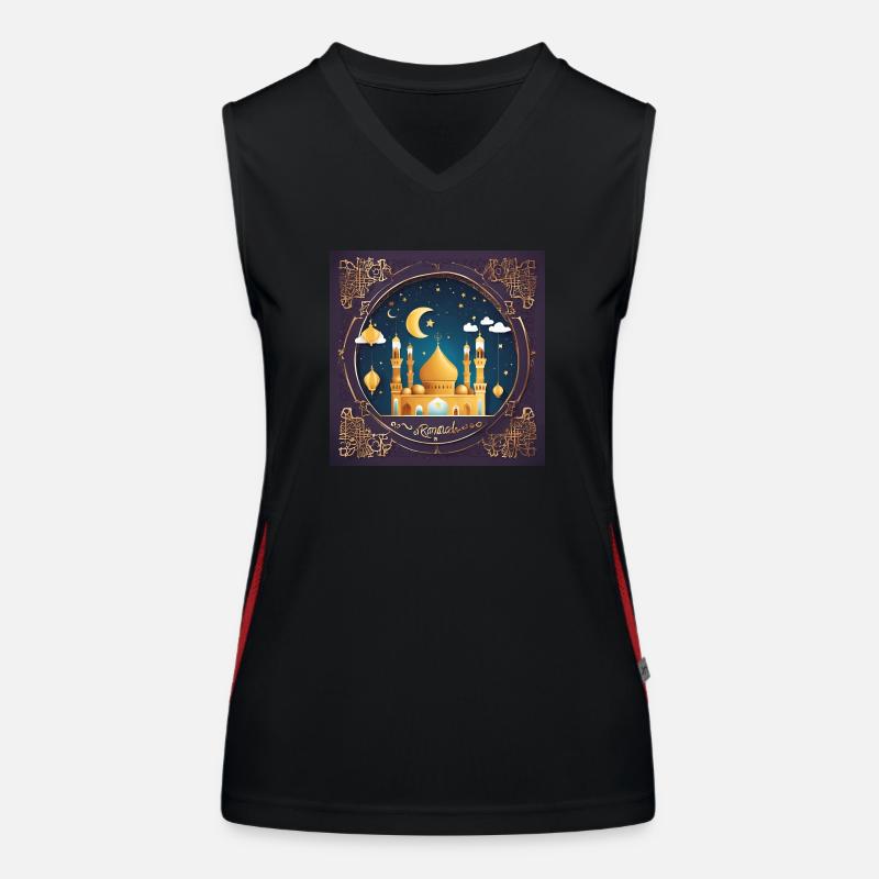 Ramadan Geschenk Eid Mubarak Islam Allah Muslim Funktionelles Kontrast-Tank Top für Frauen