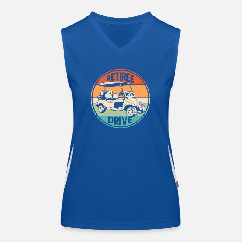 Retiree With Drive Golf Golfer Women's Functional Contrast Tank Top