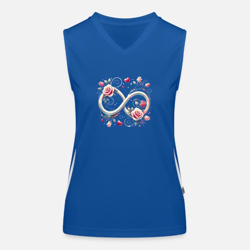 Amour pour toujours ! Infinity Roses & Hearts Saint-Valentin Débardeur respirant contrasté Femme