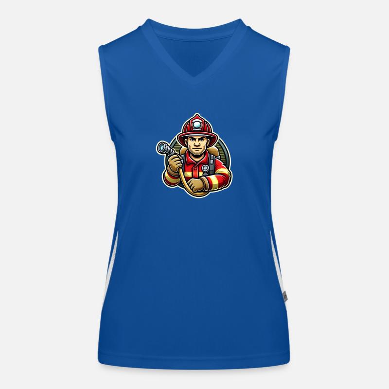 Firefighter with Axe – Heroic Women's Functional Contrast Tank Top