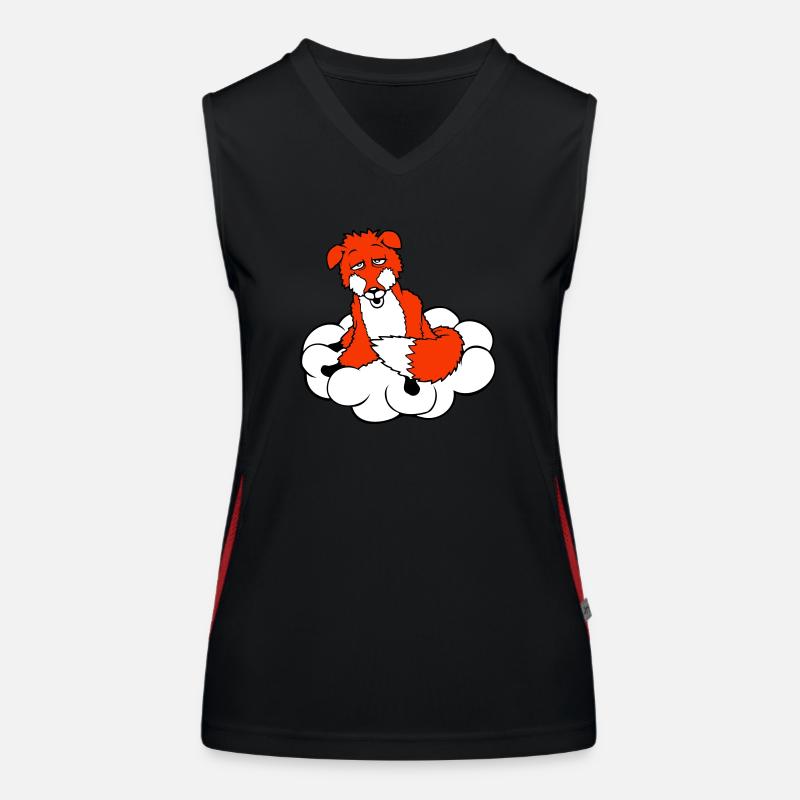 Fox On Cloud Tired Confused Dazed Crazy Women's Functional Contrast Tank Top