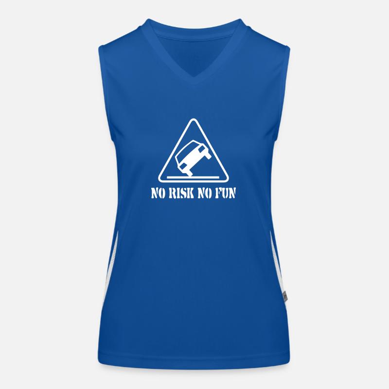 No Risk No Fun Lustig Geschenk Auto Tuning Funktionelles Kontrast-Tank Top für Frauen