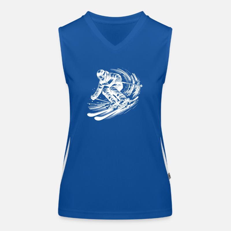Skiing with impressive dynamics in the snow Women's Functional Contrast Tank Top