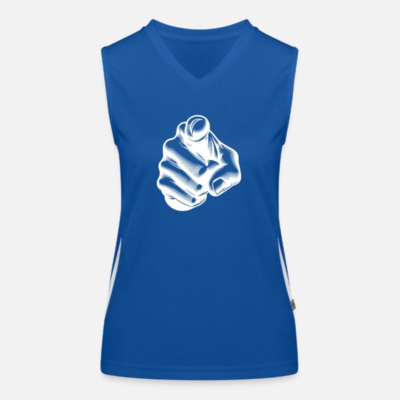 Classic Iconic Finger Pointing Hand Gesture Women's Functional Contrast Tank Top