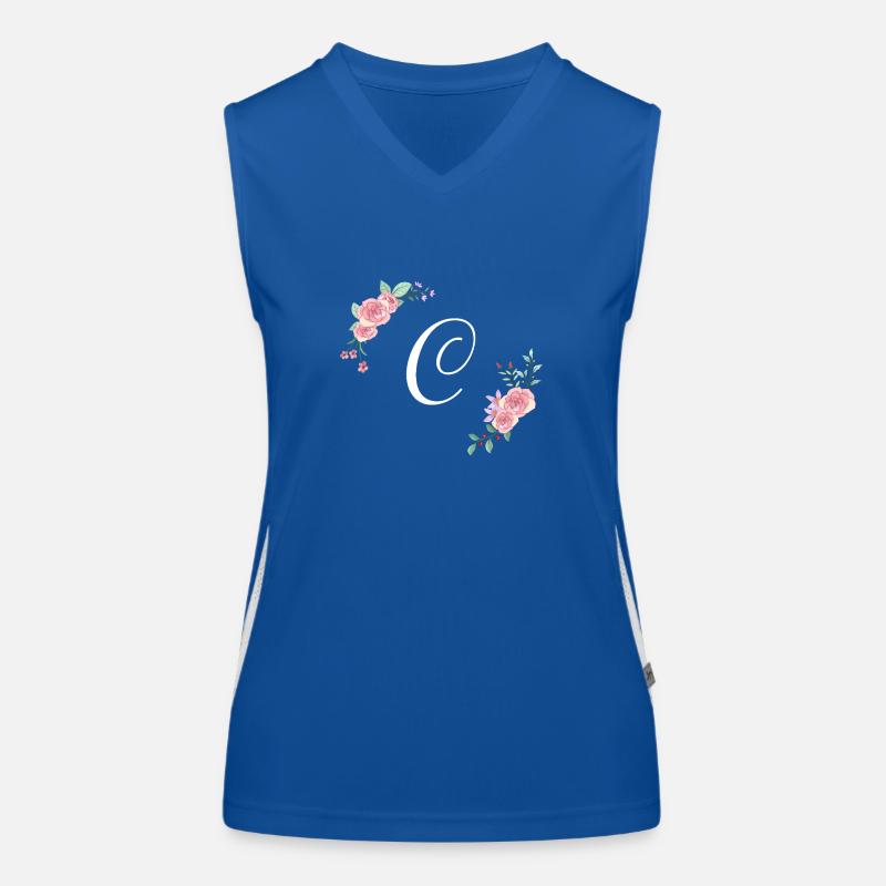 Rosa Blumenbuchstabe c Funktionelles Kontrast-Tank Top für Frauen