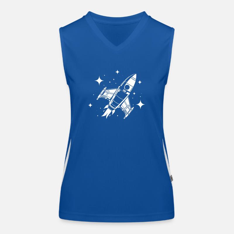 Fusée spatiale dans les étoiles Débardeur respirant contrasté Femme