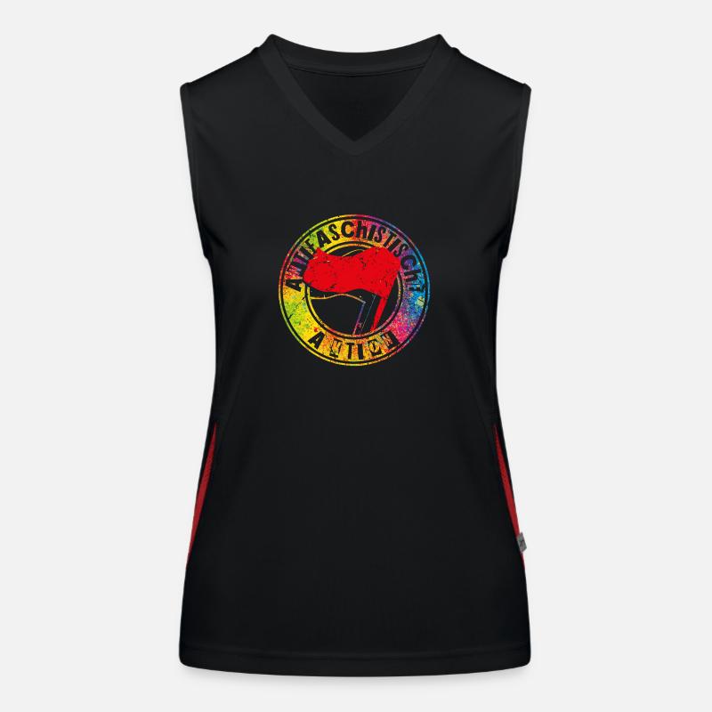 Antifaschistische Aktion Funktionelles Kontrast-Tank Top für Frauen