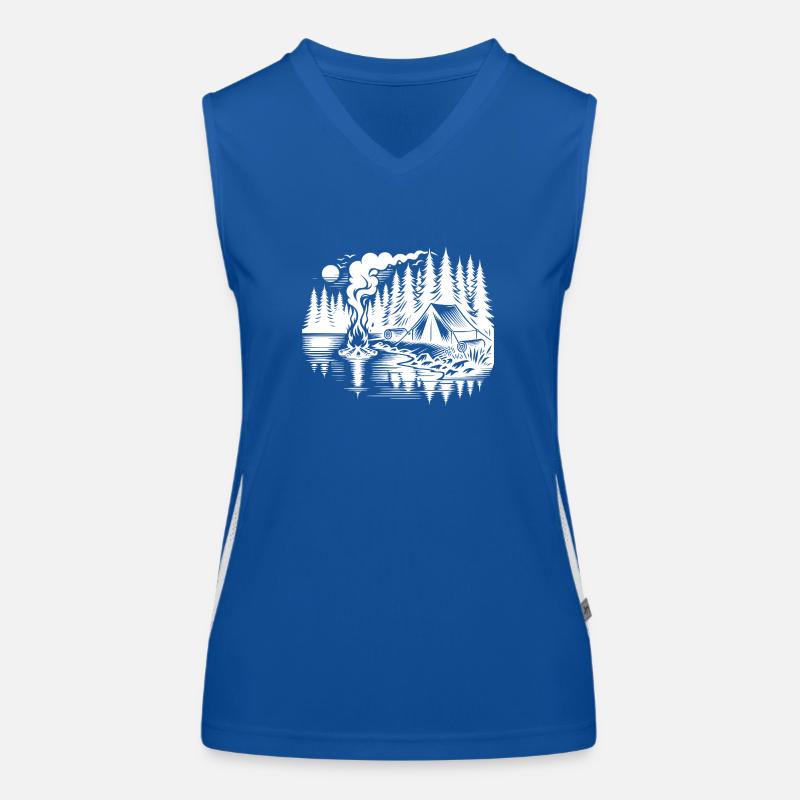 Wald Camping am See Naturerlebnis Funktionelles Kontrast-Tank Top für Frauen