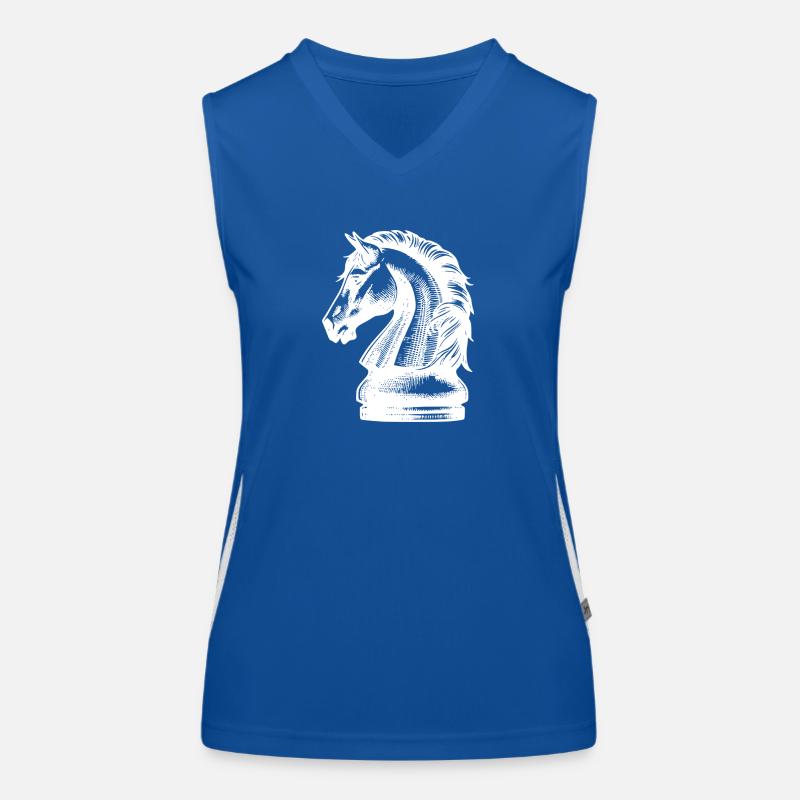 Springer Schachspiel Vintage Schachfigur Pferd Funktionelles Kontrast-Tank Top für Frauen