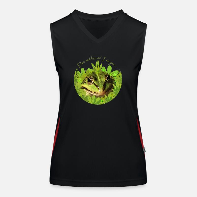 Frosch küss mich Prinz Funktionelles Kontrast-Tank Top für Frauen