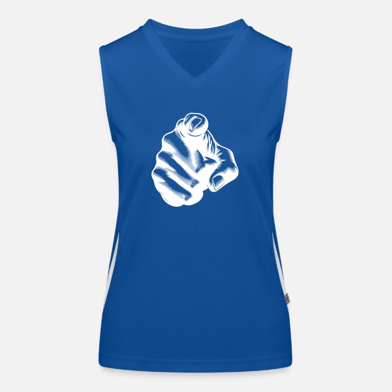 Position classique de la main, geste précis de l’index Débardeur respirant contrasté Femme