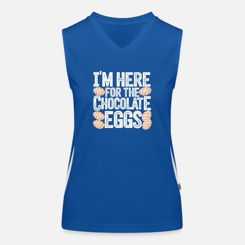 I'm Here For The Chocolate Eggs Lustig Ostern Eier Funktionelles Kontrast-Tank Top für Frauen
