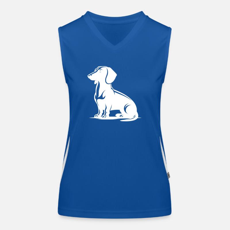 Teckel loyal Silhouette de chien de chasse élégant Débardeur respirant contrasté Femme