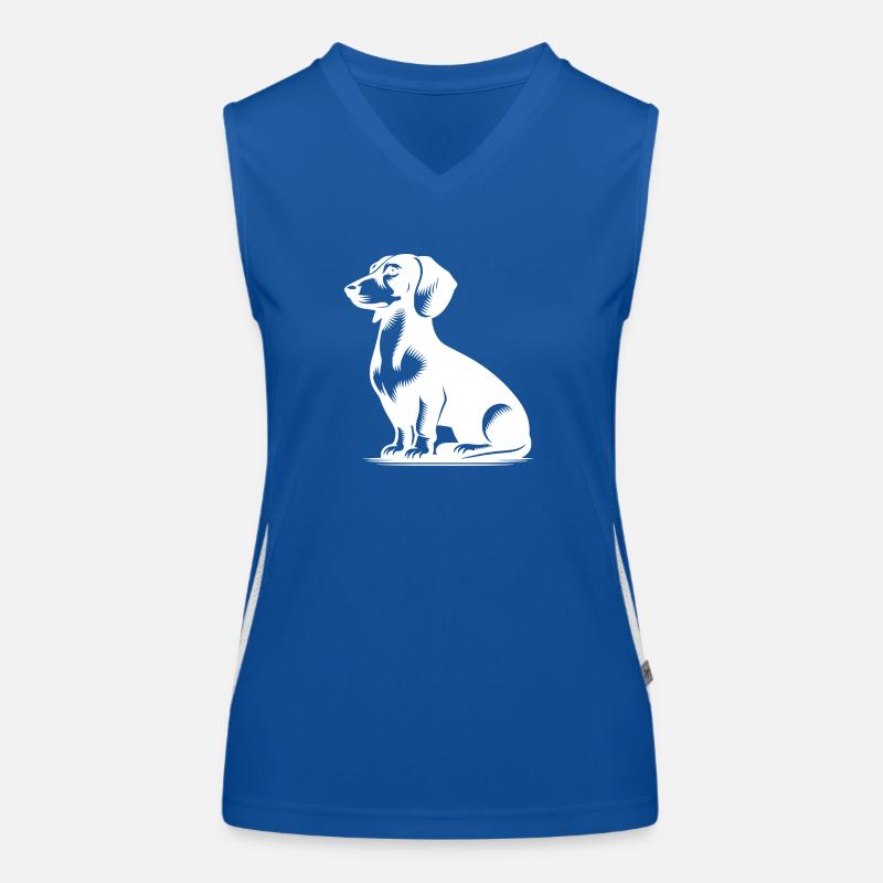 Niedlicher Dackel stilvoller kleiner Jagdhund Funktionelles Kontrast-Tank Top für Frauen