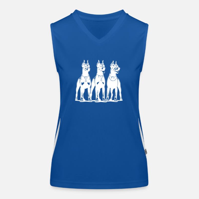Drei schlaue wachsame Dobermänner Hunde Funktionelles Kontrast-Tank Top für Frauen