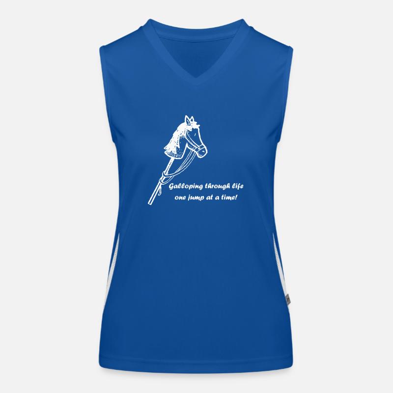 Galloping through life - white - Hobby Horsing Funktionelles Kontrast-Tank Top für Frauen