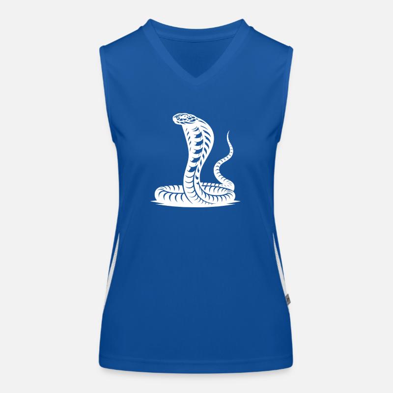 Cobra Snake Neck Shield Threatening Posture Design Women's Functional Contrast Tank Top