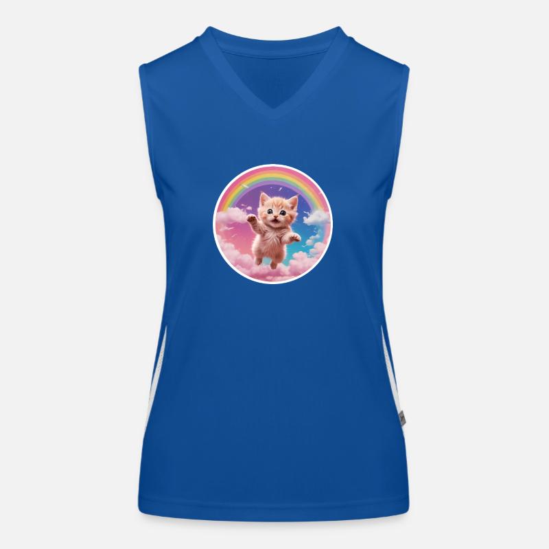 Rosa Kätzchen Regenbogen 1 Funktionelles Kontrast-Tank Top für Frauen